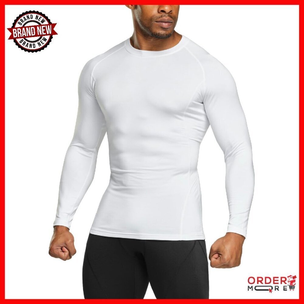 Men's Thermal Long Sleeve Compression Shirt, Athletic Base Layer, Winter Running